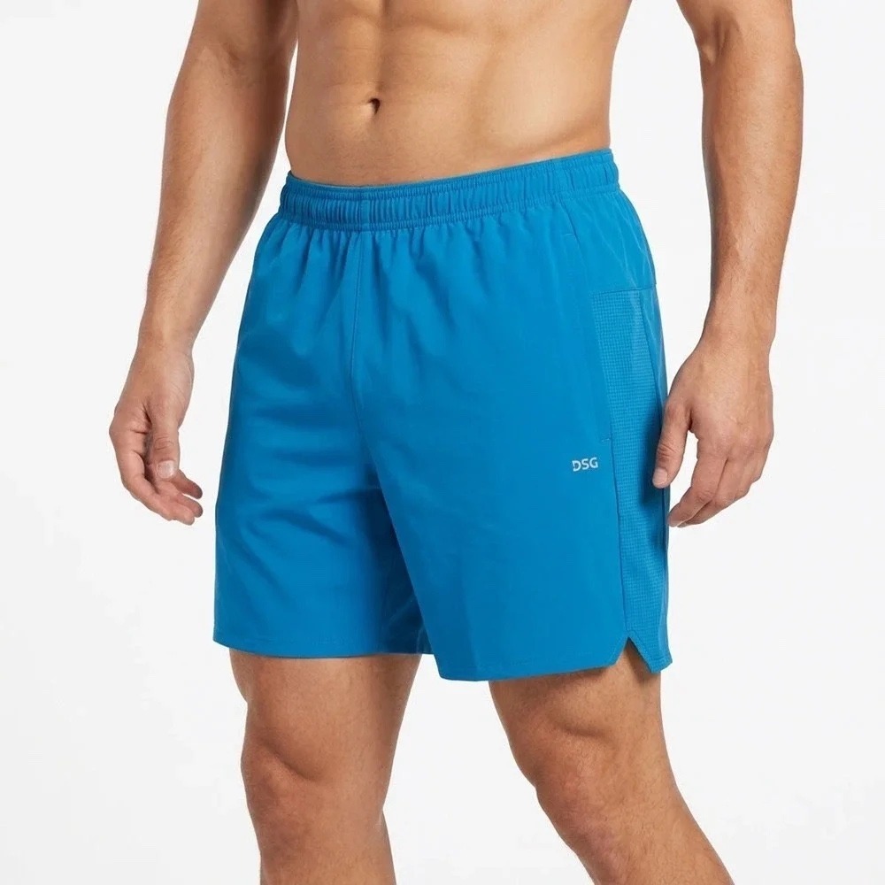 DSG Mens 5" Stride Short Blue Gleam Reflective Athletic Running Shorts S